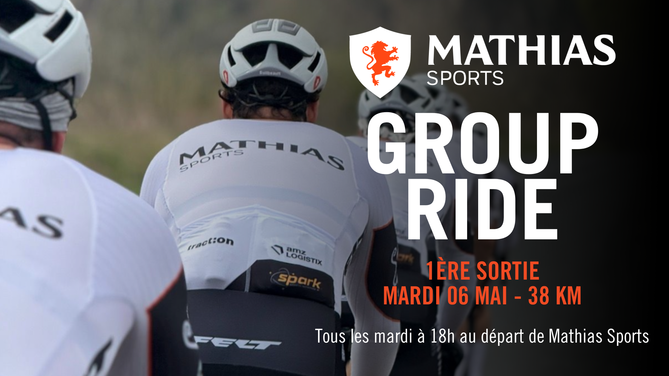 Nouveauté 2025 : Les Group Rides vélo de route de Mathias Sports commencent le 6 mai!