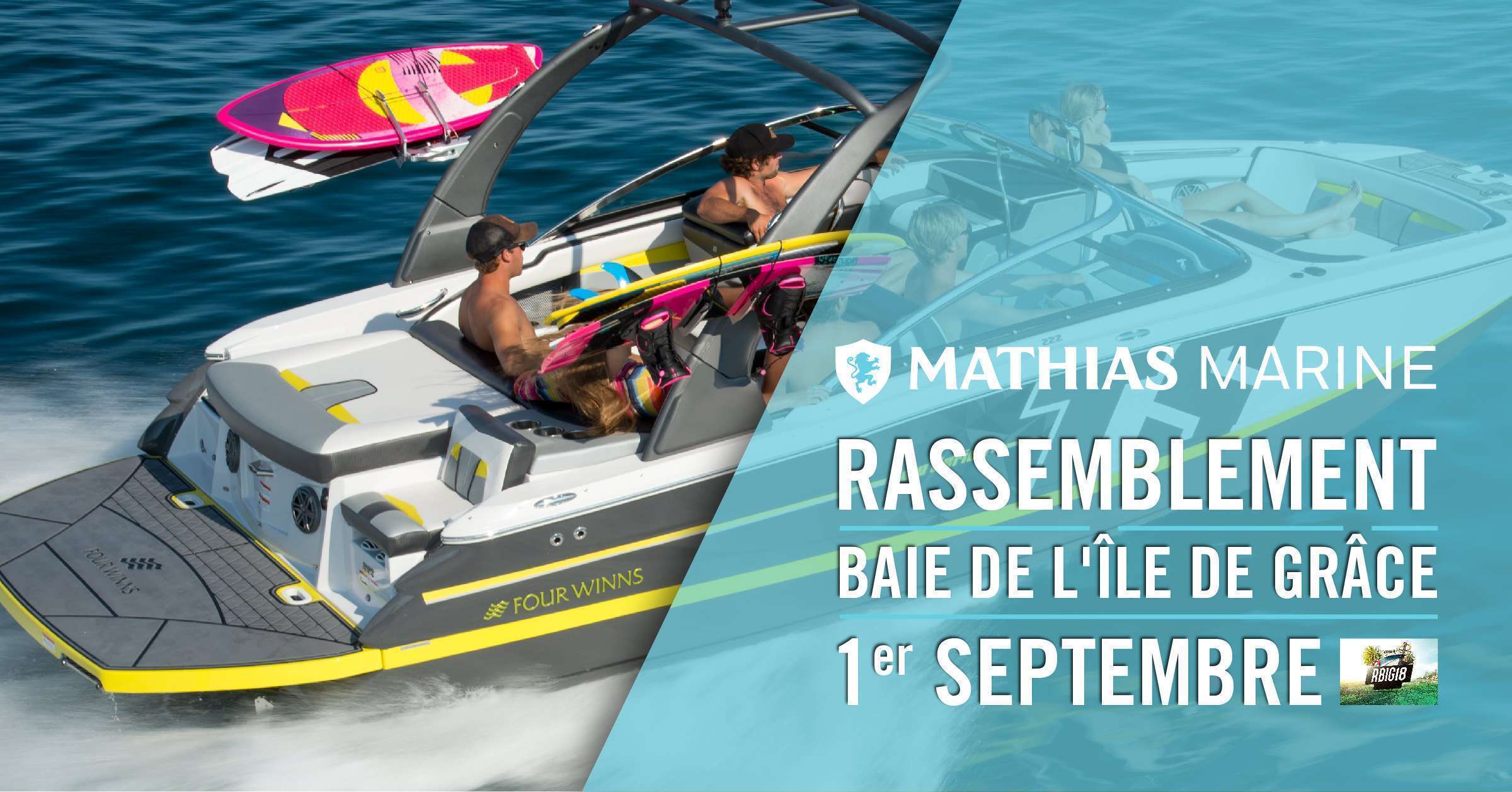 Le 1er septembre, venez nombreux au rassemblement nautique, Baie de l'île de Grâce!